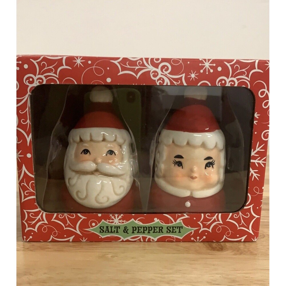 Johanna Parker Santa Claus Shakers 3" Winter Christmas Vintage Salt & Pepper NEW